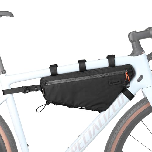 Rhinowalk Bike Frame Bag Waterproof Bike Triangle Bag 2.8L Bicycle Pouch Under Tube Bag Professional Cycling Accessories(XL)-Black