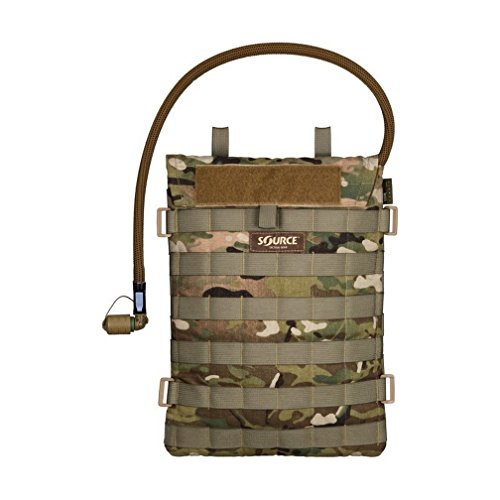Source Tactical Gear Razor Hydration Pouch with WLPS 3L Low Profile Hydration Bladder - MOLLE Integration Based Ballistic Vest - Leakproof Widepac Closure 100oz