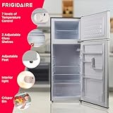 Frigidaire EFR753, 2 Door Apartment Size Refrigerator with Freezer, Retro Chrome Handle, 7.5 cu ft, Platinum Series, Stainless steel, 7.5