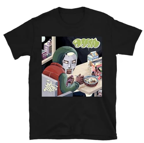 MF Doom T Shirt Men Women Shirt Summer Round Neck Short Sleeves Shirt Black M