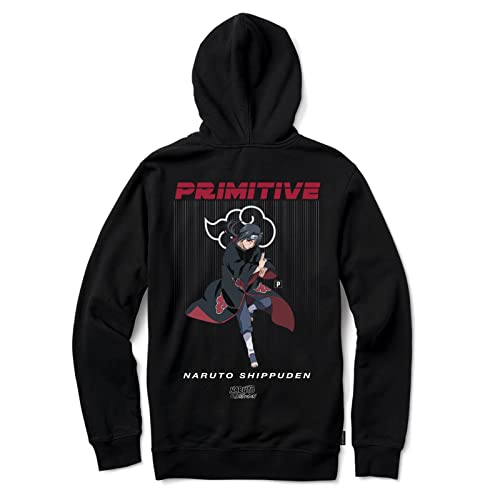 Primitive Skateboarding x Naruto Shippuden Itachi Uchiha Men's Long Sleeve Pullover Hoodie Black L