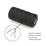 KINGLAKE 426 Feet Nylon Twine #36 Bank Line-Black Nylon String 2mm-100% Black Nylon Twine-Strong Twisted Seine Twine for Garden,Fishing,Outdoor Camping&Netting Home Improvement,Weatherproof