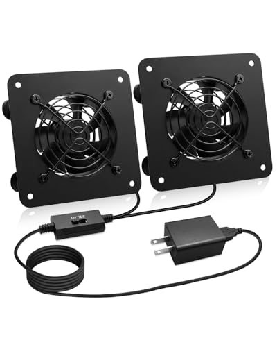 USB Cabinet 80MM Fan - 5V/12V Dual Voltage, Quiet Cooling Fan System with Speed Control for Home Theater AV Cabinets, Server Racks, Cupboards, Pet Nests, Greenhouses, RVs (2 PCS)