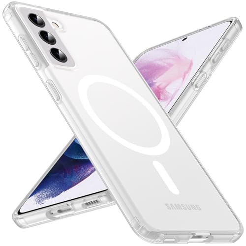 Hensinple for Samsung Galaxy S21 Case with 200% Stronger Magnetic,Military-Grade Drop Protection s21 Phone Case-Anti-Scratch & Anti-Fingerprint Matte, Skin-Friendly Galaxy s21 5g case[6.2"]-Clear