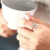 ELBLUVF Stainless Steel 18k Rose Gold Plated Leaves Leaf Laurel Adjustable Branch Ring Jewelry for Women