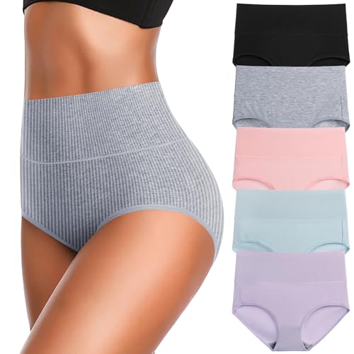 JojoQueen Post Partum Underware Full Coverage Tummy Control Panties Soft Comfy Briefs Regular and Plus Size Womens Cotton Underwear for Women