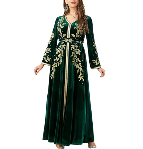 Abaya Dubai Arab Turkey Muslim Dress Women Long Sleeve Party Gown Femme Islamic Clothing