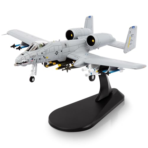 HANGHANG 1/100 A-10 Thunderbolt II Warthog Attack Plane（Painted Version） Metal Fighter Military Model Diecast Plane Model for Collection and Displays