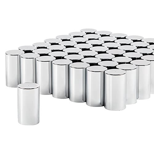 United Pacific 10013CB Wheel Lug Nut Cover Set, 33mm x 3-1/2", Chrome, Plastic, Cylinder, Thread-On