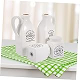 GOOHOCHY 1 Set four piece set vinegar bottle groceries vinegar jar soy sauce bottle sauce oil can ceramic spice holder vinegar container vinegar holder lecythus sauce dispenser spices