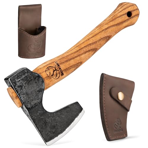 BeaverCraft Bushcraft Hatchet Wood Carving Axe AX6 - Forged Camping Axes & Hatchets - Wood Chopping Axe, Hand Gardening Axes for Splitting - Backpacking Hatchet