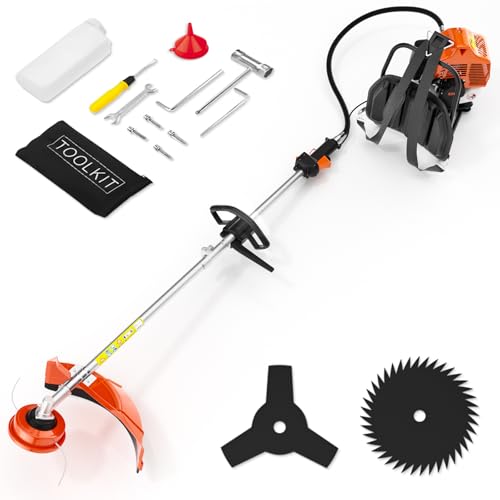 52cc Weed Eater Gas Powered,2-Stroke 3 in 1 Gas Brush Cutter,Gas String Trimmer and Gas Weed Wacker Trimmer for Weeds and Grass (52cc Shoulder)