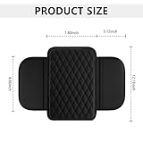 Upgraded Car Center Console Cover,Microfiber Leather Car Armrest Cover Cushion with 2 Storage Bags,Universal Car Armrest Storage Box Car Interior Accessories for Most Vehicles (Black)