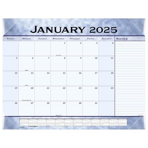 2025 AT-A-GLANCE® Monthly Desk Pad, 21-3/4" x 17", Slate Blue, January 2025 To December 2025, 89701