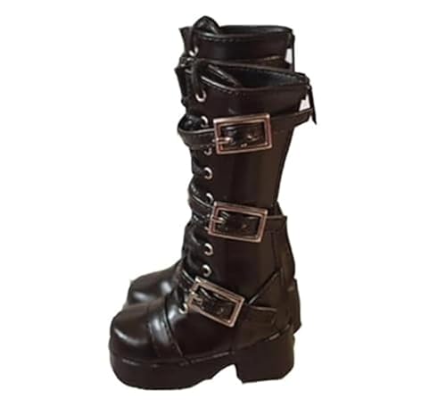 BOSWON [Inner Lenght 6.5cm 1/4 BJD Figure Shoes Black High PU Leather Boots Model