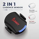 Sunny Health & Fitness 2-in-1 Advanced Cadence/RPM + Speed Sensor, Cadence Sensor Bluetooth ANT+ for Indoor/Outdoor Bikes, Magnet-Less Design for Outdoor Cycles, Exercise Bikes, and More - CB110S