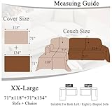 ALIECOM Sectional Couch Covers L Shape Sectional Sofa Cover for Dogs 2 Piece Thick Chenille L Shaped Couch Cover Blanket Chaise Sofa Slipcovers Pet Furniture Protector Washable (XX-Large, Dark Grey)