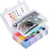 LIHAO Snaps and Snap Pliers Set, 375 Sets T5 Plastic Buttons for Sewing and Crafting