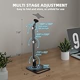 Feising Portable Magnetic VESA Monitor Arm Support 10 15.6 to 18.5 inch Quick Release 75x75mm VESA Stand Holder Travel Adjustable 360 Swivel Base for Portable Monitors