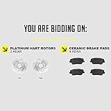 Hart Brakes Rear Brakes and Rotors Kit |Rear Brake Pads| Brake Rotors and Pads| Ceramic Brake Pads and Rotors |fits 2002-2020 Nissan Altima, Juke, Maxima, Sentra; Renault Safrane