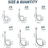 Fishing Hooks Saltwater J Hooks,130pcs Stainless Steel O'Shaughnessy Fishing Hooks Long Shank Hooks Forged Hooks Trolling Hooks Extra Strong with Fishing Beads for Saltwater Freshwater Fishing