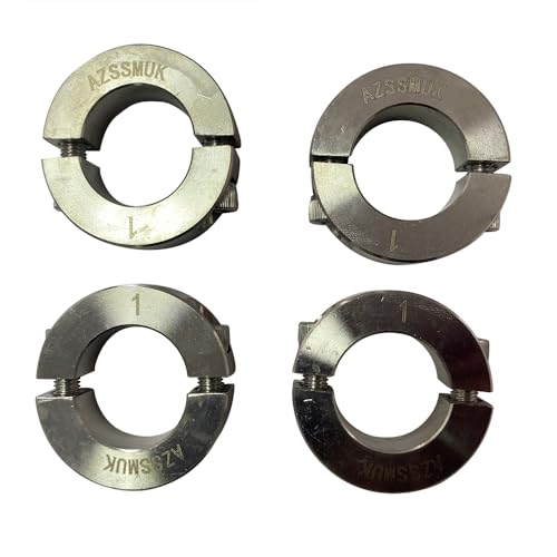 AZSSMUK Bore 1'' Double Split Shaft Collar Stainless Steel Lock Collar Clamp Set Screw 4PCS (1'', 4)
