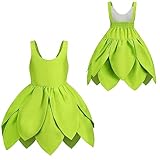 Leunsyoukin Princess Fairy Costume for Girls,Green Dress with Wings Accessories,Baby Toddler Girls' Halloween Costume Outfit