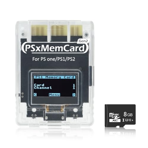 BITFUNX PSxMemCard Gen2 Memory Card - Supports Firmware Upgrade, Unlimited Storage and Sd2psXtd, Includes an 8GB MicroSD Card, High Speed Game Memory Card for PS2/PS1/PS One Console
