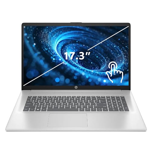 HP 17 Laptop, 17.3" HD+ Touchscreen Display, 32GB RAM, 1TB SSD+128GB SSD, Intel N200 Pentium Processor, Webcam, Numeric Keypad, Long Battery Life, Windows 11 Home, Alpacatec Accessories, Silver