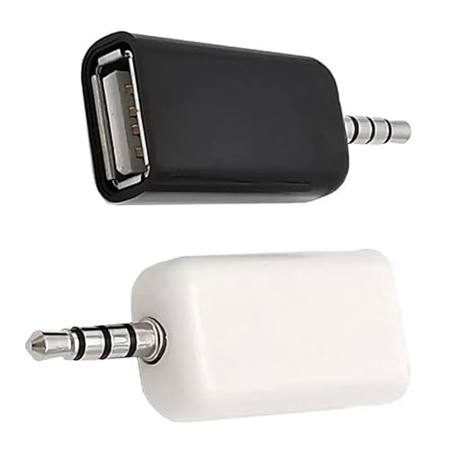 ThrtRht 2 Pack AUX to 3.5mm Audio Adapter - USB A Female to Male Converter for USB Flash Drive, U-Disk, Car CD Player, MP3 Music - Auxiliary Port Only