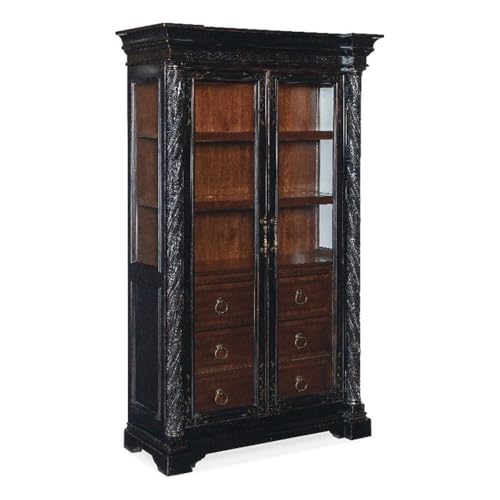 Hooker Furniture Charleston Glass-Door Display Cabinet in Black Cherry Finish