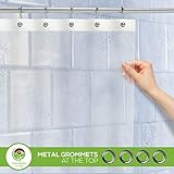 Clean Healthy Living Heavy Duty PEVA Clear Shower Curtain Liner with Magnets & Suction Cups - 70 X 71 in. Long