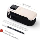 EASTHILL Big Capacity Pencil Pen Case Office College School Large Storage High Capacity Bag Pouch Holder Box Organizer Black White