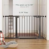 Cumbor 2 Pack 29.7-46" Baby Gate for Stairs, Mom's Choice Awards Winner-Auto Close Dog Gate for doorways, Easy Install Pressure Mounted Pet Gates indoor, Easy Walk Thru Wide Safety Gate for Dog, Black