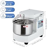 GarveeTech Commercial Food Mixer, 8.5Qt Touch Screen Dough Mixer Machine with Timer, Security Shield, 450W Dual Rotating Dough Kneading Machine Food-grade Stainless Steel Bowl for Restaurant Bakery