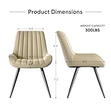 Nalupatio Modern Dining Chairs Set of 4, Comfortable Dining Room Chairs with Thick Cushions, Fabric Upholstered Side Chairs with Metal Legs for Kitchen, Khaki