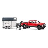 Bruder Ram 2500 Power Pick Up W Horse Trailer & Horse Vehicle