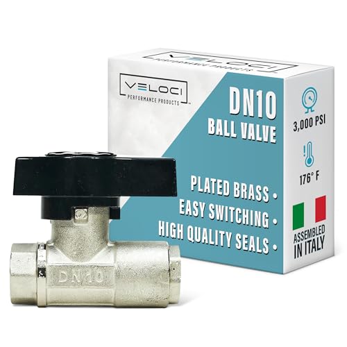 MTM Hydro Original DN10 Italian Brass Plated Ball Valve for Pressure Washing, Soft Washing and Industrial Applications
