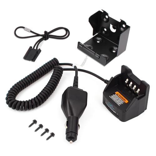 Accessoryway Replace KVC-19 Travel Car Charger Compatible with Kenwood TK-3400 TK-2200LP TK-2300VP TK2400 TK-3200L TK-3302UK NX240 NX340 Radio Charger KNB-45L KNB-63L KNB-29N Battery Charger