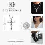 bysilvergates Cross Necklace for Men - Bold 925 Sterling Silver Pendant, Timeless Symbol of Faith