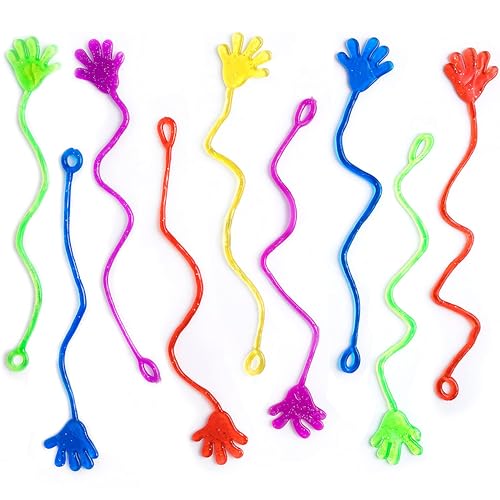 Giraffe 350-Pack Colorful Sticky Hands for Kids – Stretchy Glitter Slap Hand Toys for Party Favors, Back-to-School Prizes, Birthday Goodie Bags, Classroom Rewards, Summer & Carnival Giveaways