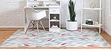 Unique Loom Positano Collection Coastal Modern Bright Colors Fish Beige Area Rug (5' x 8')