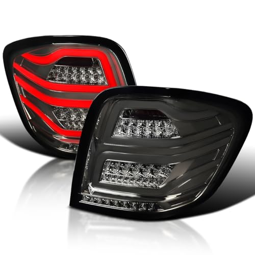 Spec-D Tuning Smoke LED Bar Tail Lights Compatible with 2006-2011 Mercedes-Benz W164 ML-Class, Left + Right Pair Assembly