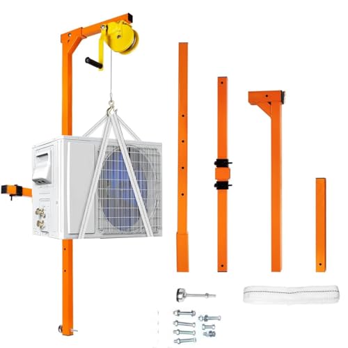 Air Conditioner Lifting Device, Lifting Tool Air Conditioner, with Hanger and Pulley for Air Air Conditioner Crane Installation, Pulley and 15m Ropes