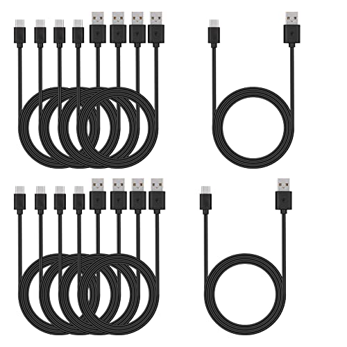 Smays USB C Cable Bulk, 6ft 10-Pack Type C Phone Charger Cord Black