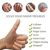 Gel Finger Protectors Finger Caps Silicone Fingertips Protection - Finger Cots Great for Trigger Finger, Finger Arthritis, Finger Cracking and Other Finger Pain Relief (Nude, Small)