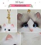 HUIJUFU Cute Cat Plush Keychain for Women - Adorable Cat Key Chain Accessory (black)