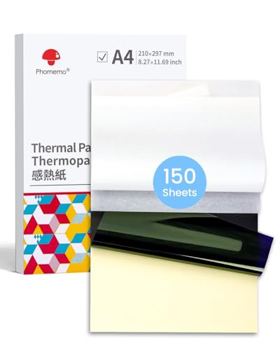 Phomemo 150 Sheets Tattoo Transfer Paper, Compatible with Itari M08F/TP81/TP83/A886/TP88 Printer & Tattoo Supplies, A4 Size Stencil Paper for Tattooing