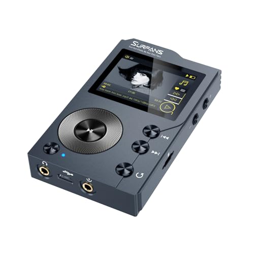 Surfans F20 HiFi MP3 Player with Bluetooth5.2, Lossless DSD High Resolution Digital Audio Music Player, High-Res Portable Audio Player with 64GB Memory Card, Support up to 256GB