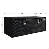 Buyers Products 1702510 Black Steel Truck Tool Box With Aluminum Diamond Tread Door, 18 x 18 x 48 Inch, Made In The USA, Truck Box for Organization & Storage, Job Tool Chest, Contractor Toolbox